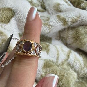 Stunning NWT Gold and Purple Women's Ring Size 8